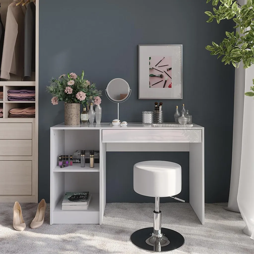 Coiffeuse avec Tabouret Vicco Sherry : Fini le Désordre dans la Chambre