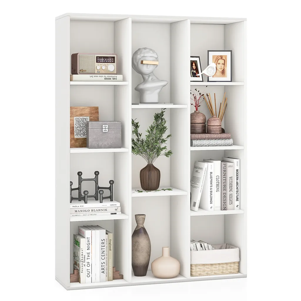 Étagère Cubique Blanche Haute Qualité, Bibliothèque Design 11 Rangement