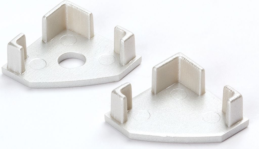 Endkappen für Eck-Aluminium Profile 1050 2 Stück Endstücke für LED Strip Schienen bis B12mm, eckig, weiß