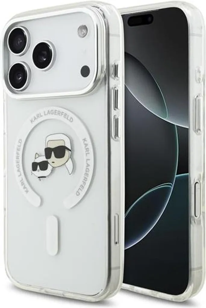 Coque iPhone 17 Pro Compatible MagSafe Karl Lagerfeld Motif Chat Chic