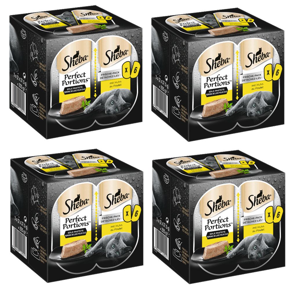 SHEBA PERFECT PORTIONS mit Huhn 4 x 6 x 37,5g