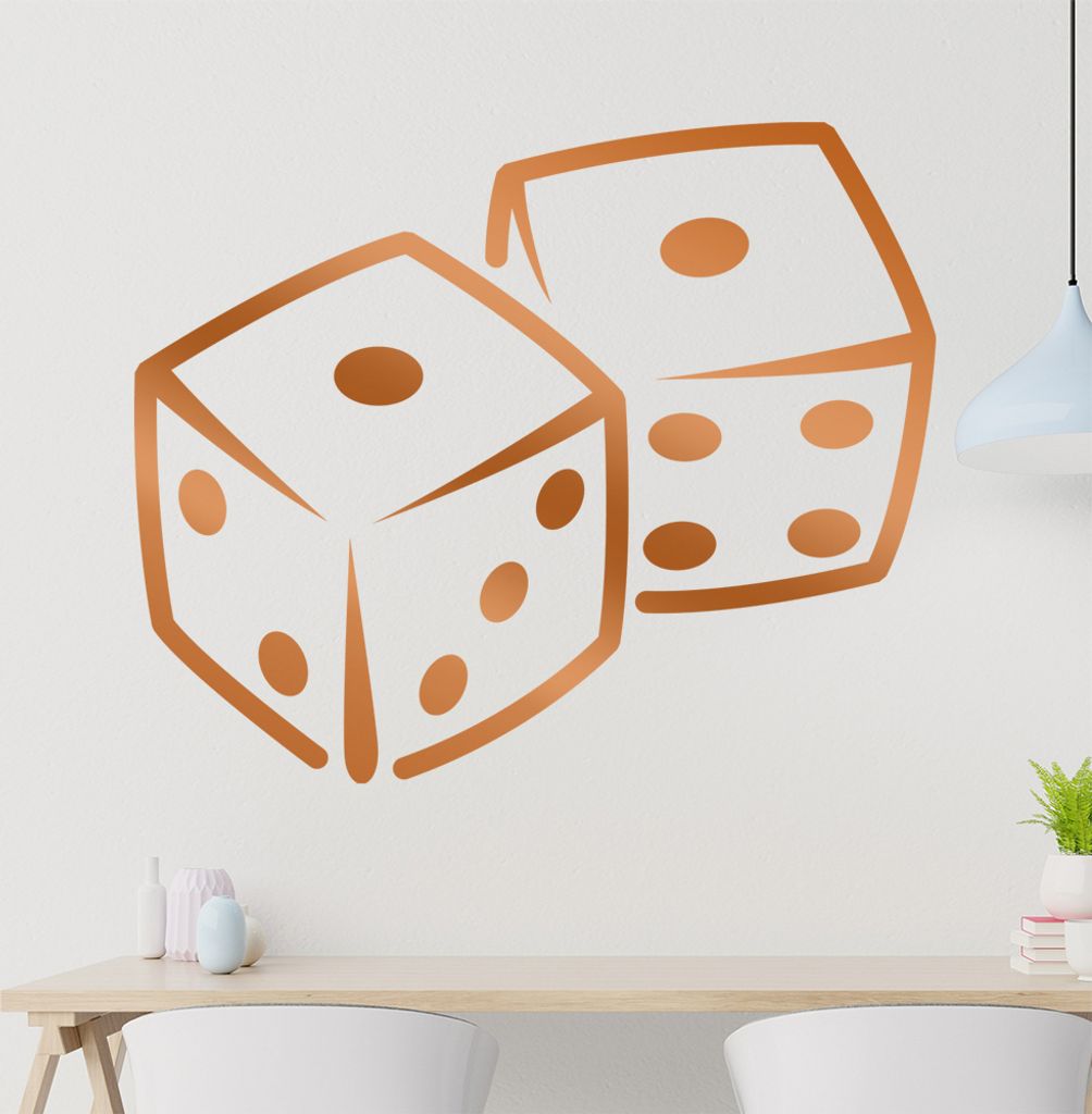 KIWISTAR Würfel Spielwürfel Wandtattoo in 6 Größen - Wandaufkleber Wall Sticker - Dekoration, Küche, Wohnzimmer, Schlafzimmer, Badezimmer