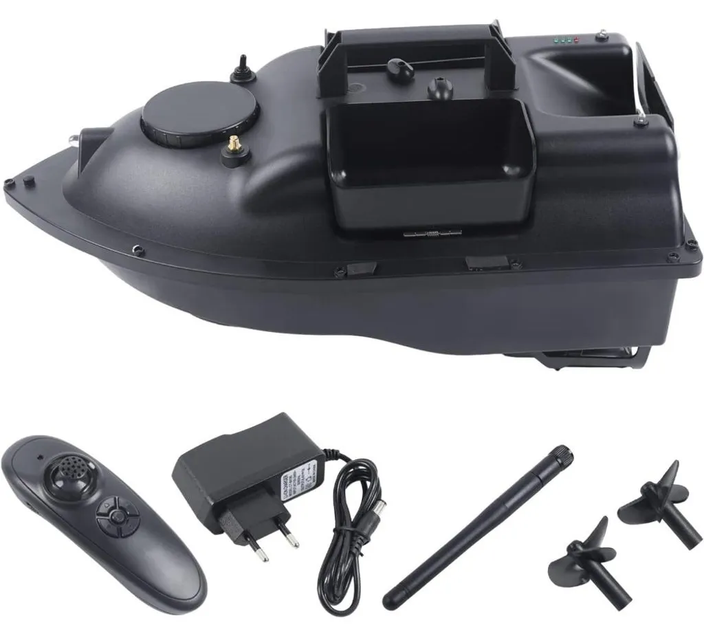 Bateau d'alimentation 500m de Portée - Bac 2kg en ABS Noir Résistant
