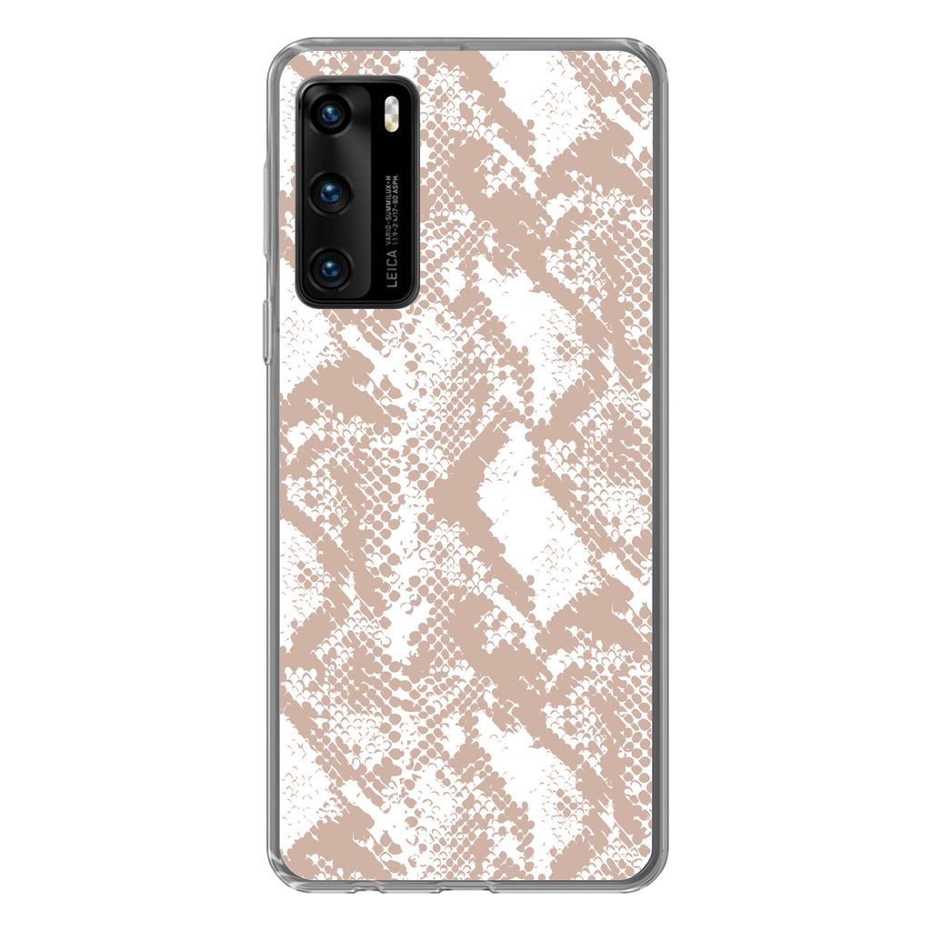 MuchoWow Handyhülle Schutzhülle Hülle für Huawei P40 Schlangendruck - Formen - Pastell Silikon Softcase Handy Hülle - Handytasche
