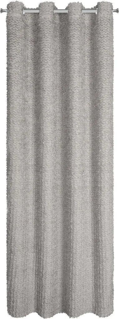 Rideau prêt à poser Tiffany argenté 135x250 cm : habillage chic facile