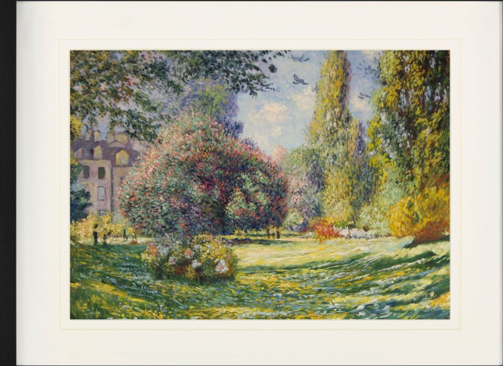 Claude Monet Gerahmtes Bild Mit Edlem Passepartout | Wand-Bilder | Im Bilderrahmen - Der Monceau-Park, 1876 (60 x 80 cm)