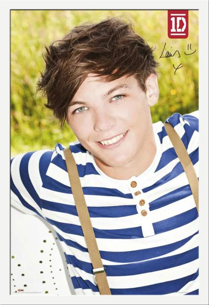 Poster One Direction Louis Tomlinson avec Cadre Shinsuke Blanc 61x91,5 cm