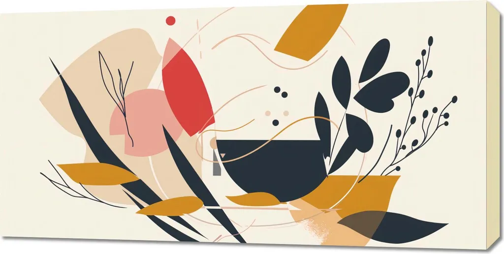 Grand tableau floral moderne 100x50 cm - Décoration murale sur toile