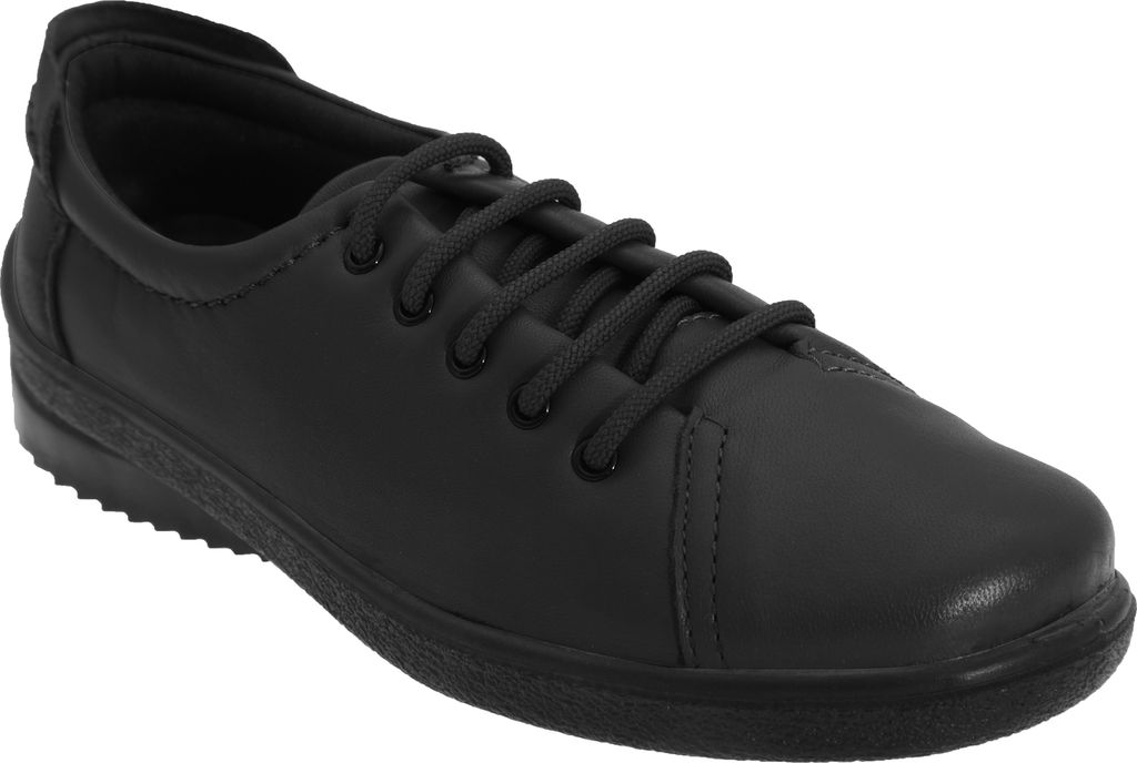 Mod Comfys Damen Schnürschuhe / Halbschuhe / Sneaker, Leder DF485 (38 EUR) (Schwarz)