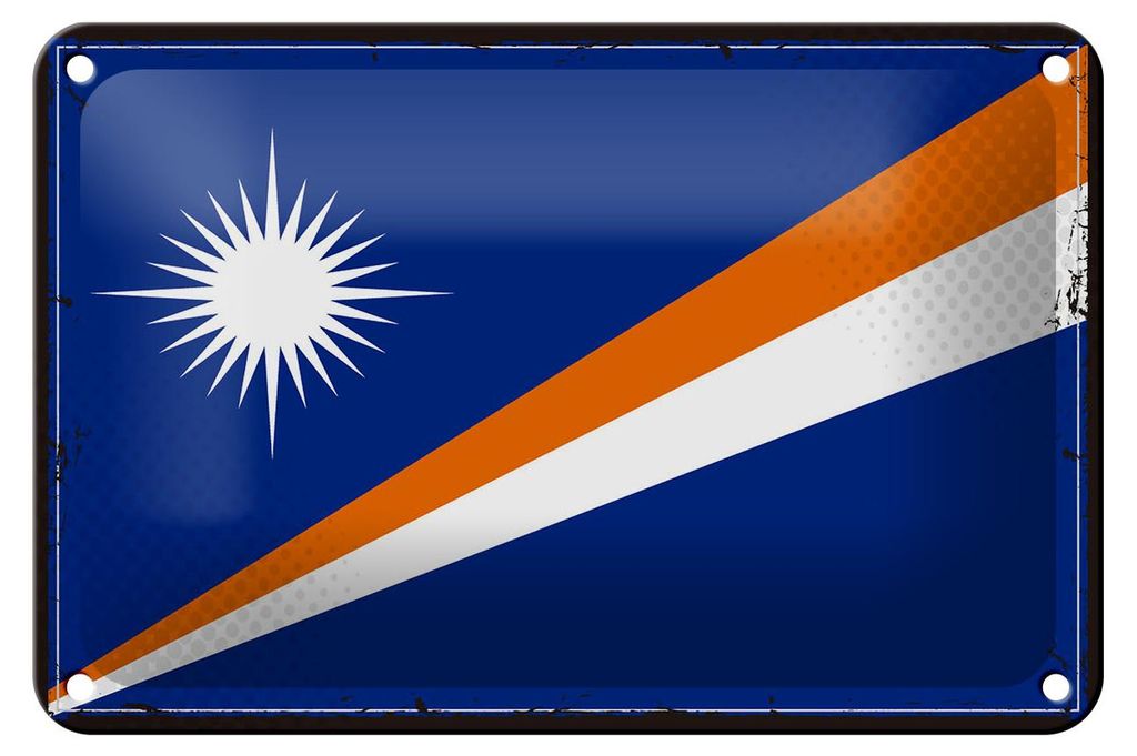 Blechschild Flagge Marshallinseln 18x12cm Retro Flag Produktbild 