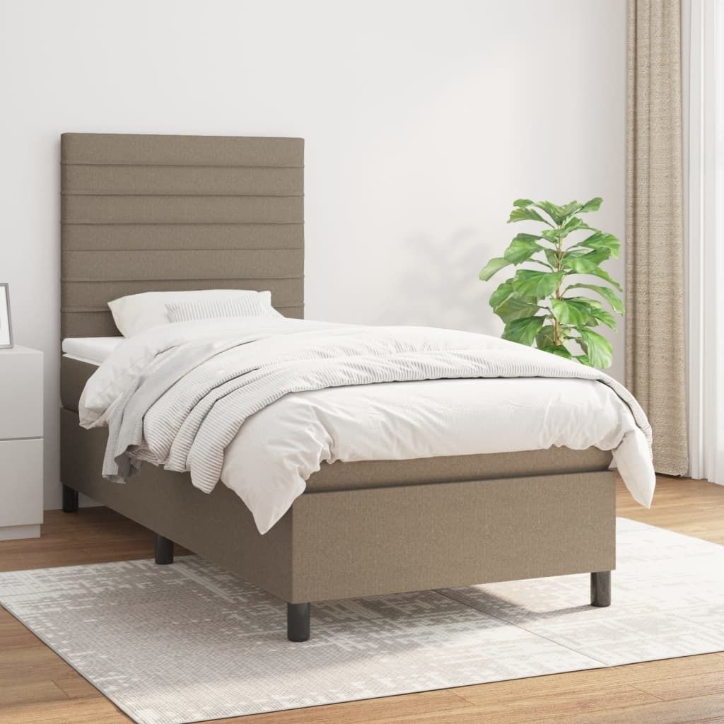 Maison Exclusive - Boxspringbett mit Matratze Taupe 90x200 cm Stoff