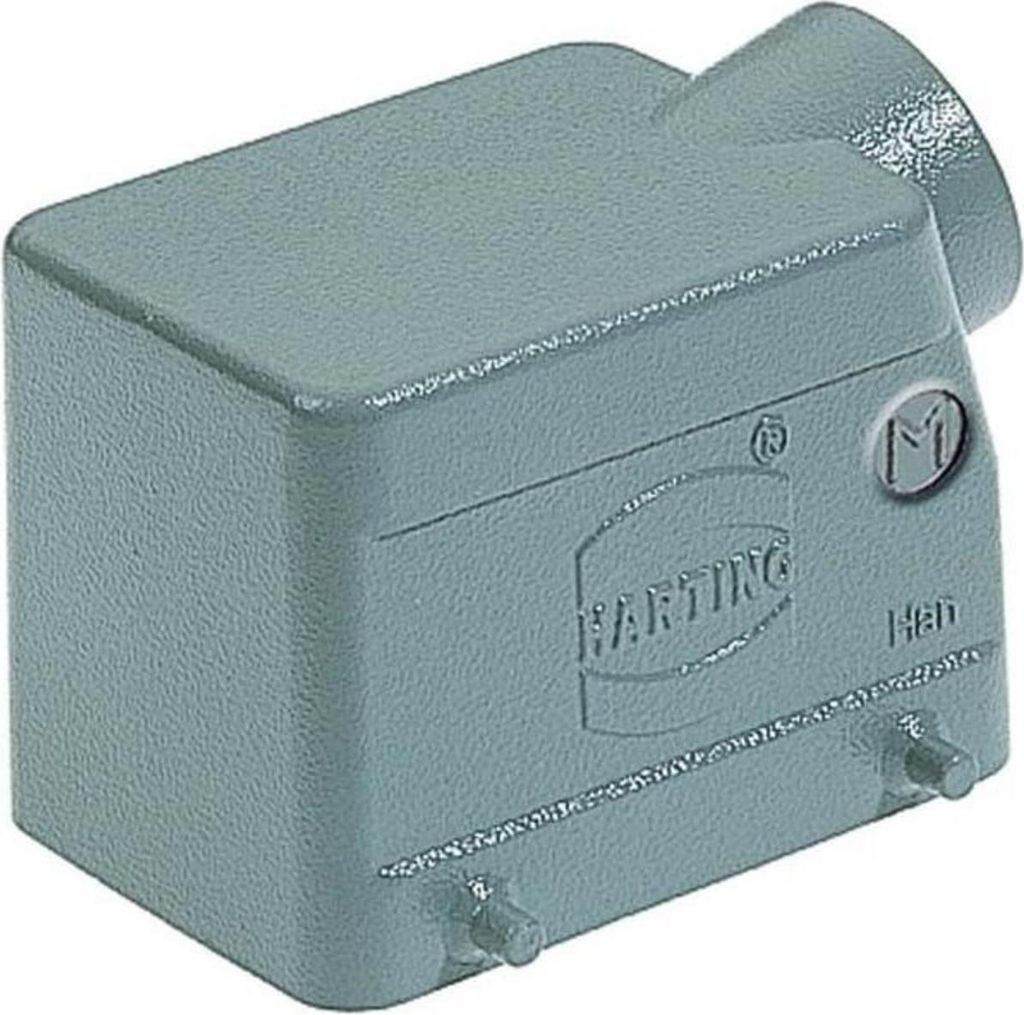 HARTING Han 32A Tüllengehäuse niedrig, 1xM25 seitlicher Kabelabgang, für 2 Bügel (am Unterteil) Verschraubung M25