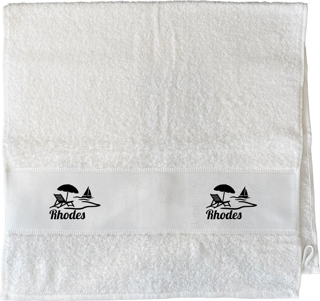 Huuraa Handtuch Rhodes Griechenland 50x100cm White Baumwolle Handtuch Geschenkidee