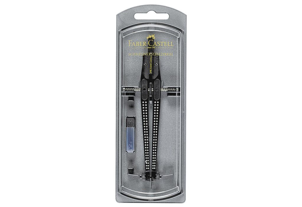 Faber-Castell Schnellverstellzirkel GRIP schwarz, Produktbild 