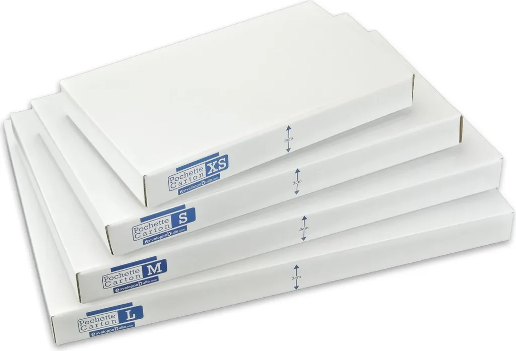 Lot de 100 boîtes pochettes carton M format 215x335 mm hauteur 3cm