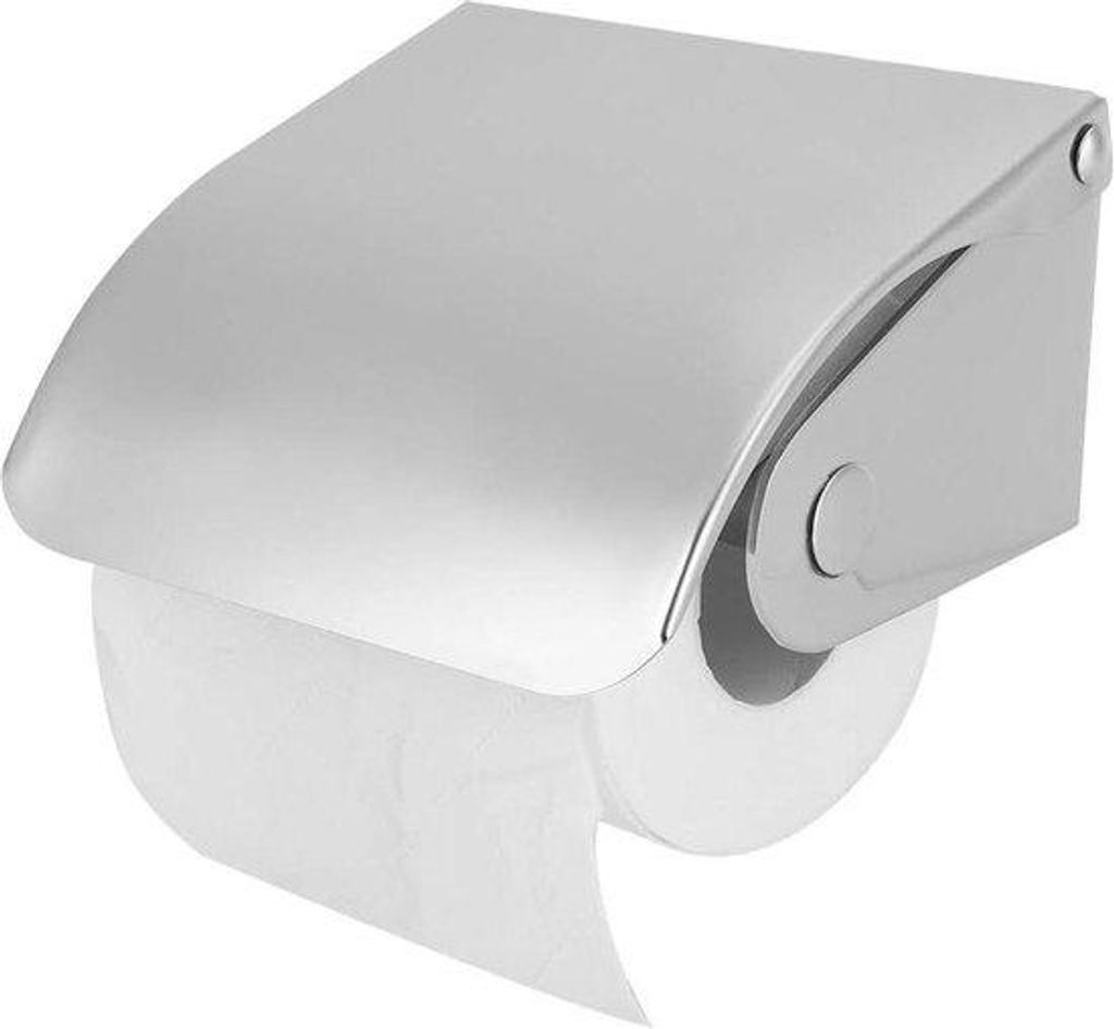 Toiletpapierhalter mit Abdeckung - für Toilettenpapier - Edelstahl - Badezimmer/Toilette - einfache Montage.