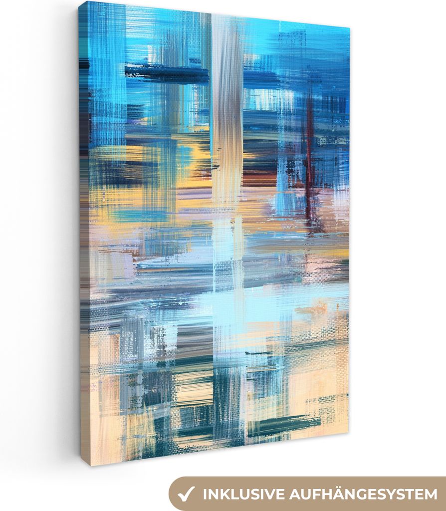 MuchoWow - Leinwandbilder - Ölfarbe - Abstrakt - Malerei, Wandbild, Wanddeko Bilder Wohnzimmer, 20x30 cm