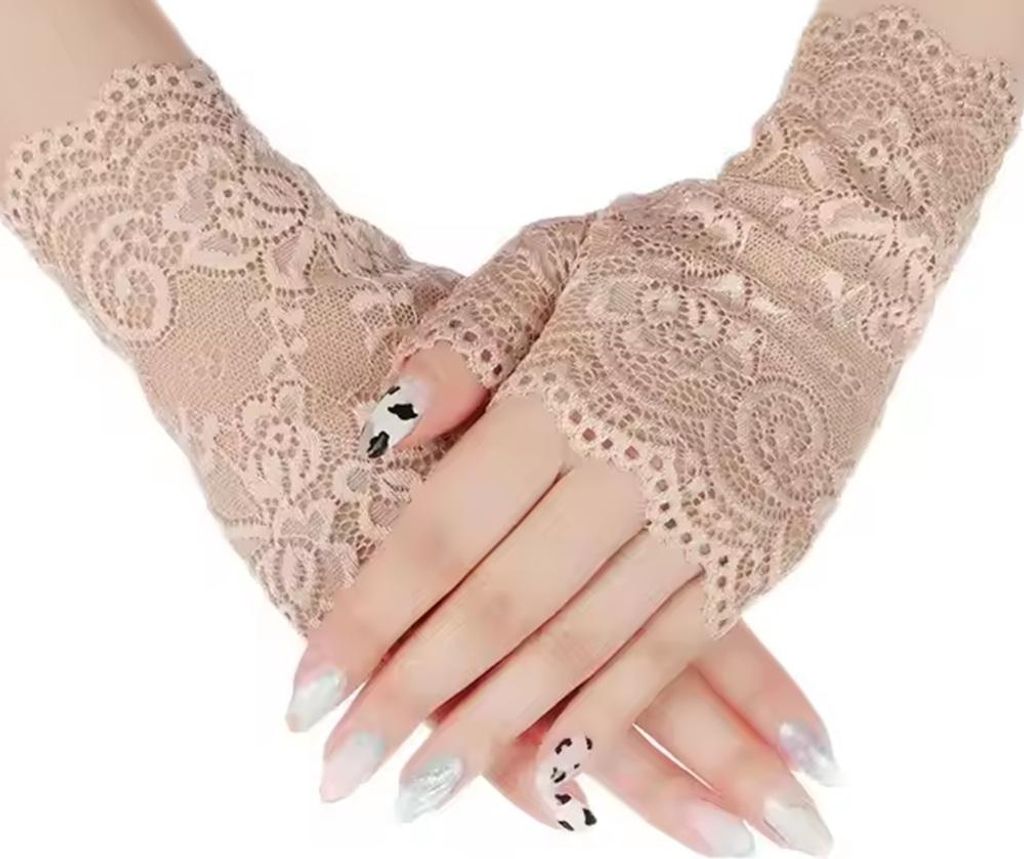 Eleganckie Rękawice Bez Palców Brązowe - Dodatek KP37688 Zdjęcie produktu 
