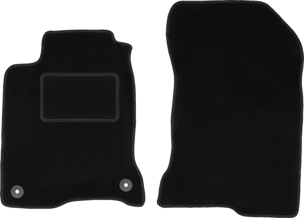 Velours-Fußmatten Vorne passend für Renault Laguna III (Coupe, Bj. 2007-2015) – schwarz, passgenau, mit Befestigungen set 2 Stk. - STANDARD