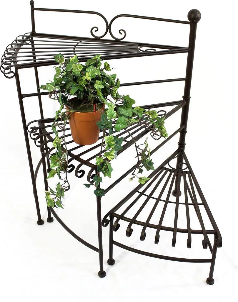 DanDiBo Escalier pour fleurs Métal 64 cm DY12020 Support avec 3 Niveaux