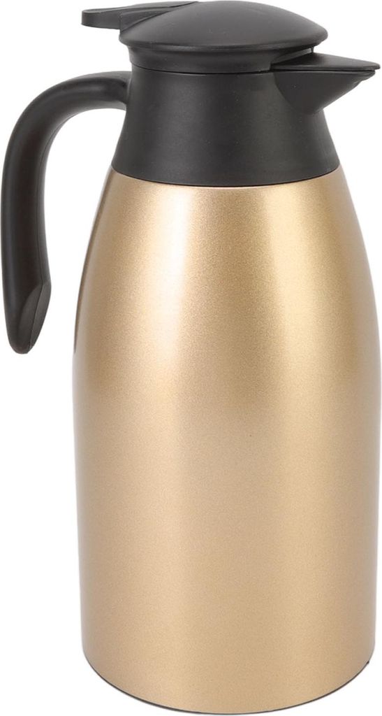 Tee-Vakuum-Topf 304 Edelstahl auslaufsicherer Deckel 2L Kapazität tragbarer Griff einfache Reinigung Kaffee isoliert Vakuum-Spender Gold