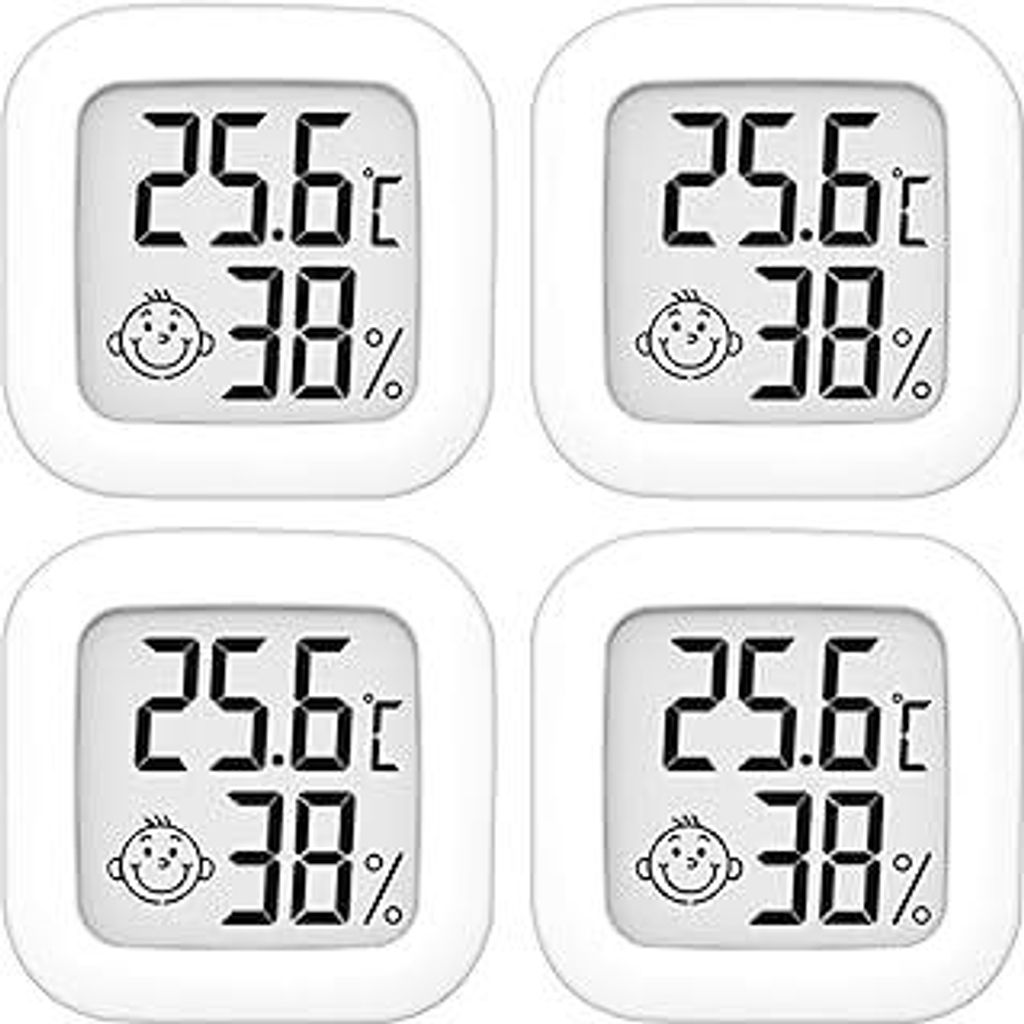 Thermometer Hygrometer Innen, Hochpräzises luftfeuchtigkeitsmesser Thermometer Innen, -10?70? für Babyzimmer Wohnzimmer Büro Gewächshaus (4)