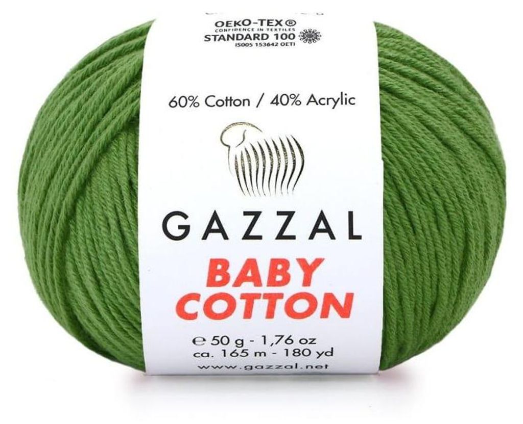Gazzal Baby Bawełna 3449 Paproć 50g - Wysokiej jakości, Zdjęcie produktu 