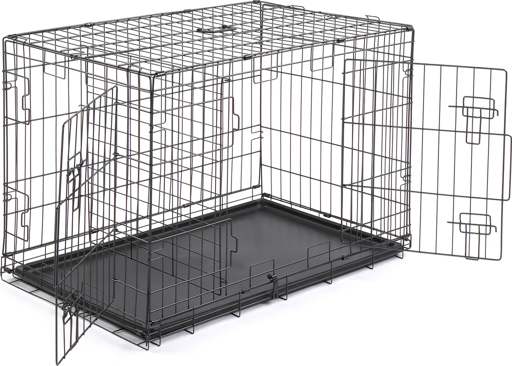 Cage pour chiens robuste 91x57x63 cm - Modèle pliable avec bac amovible