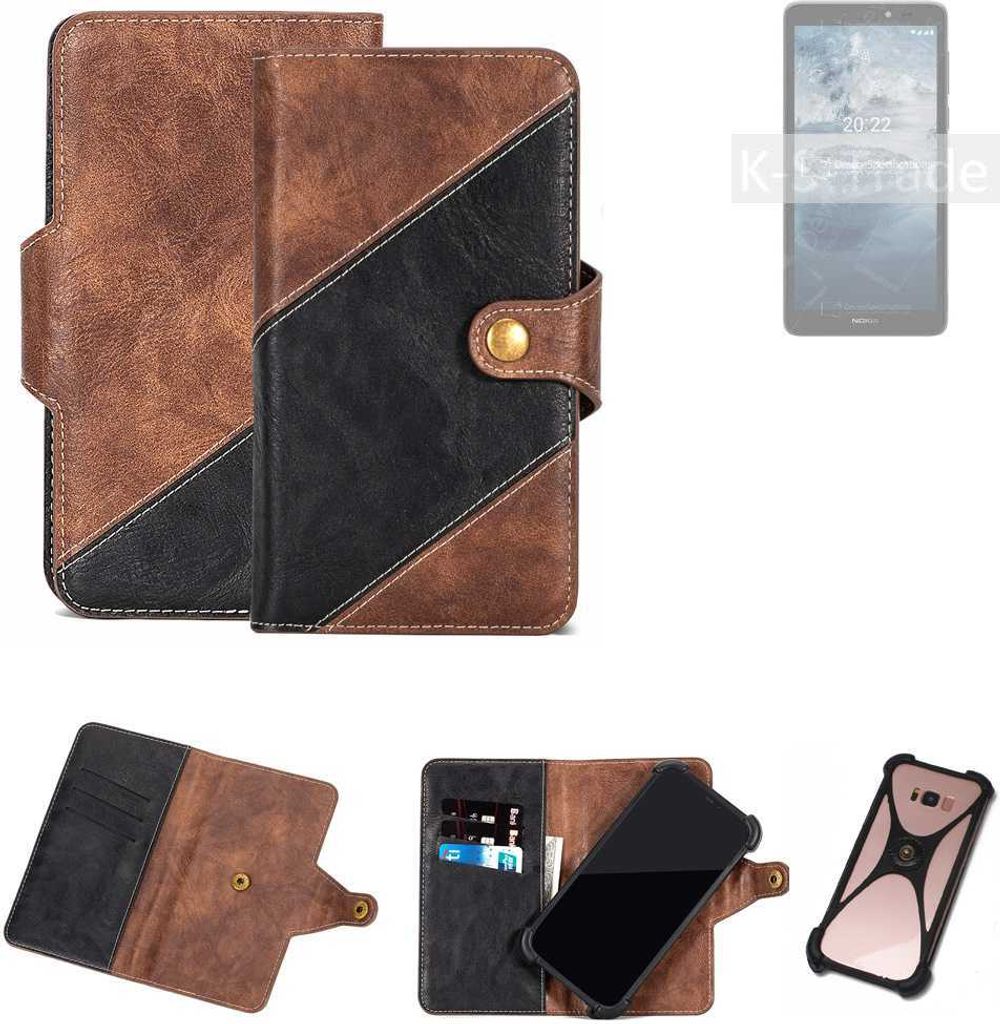 K-S-Trade Handyhülle Schutzhülle Bookstyle Case kompatibel mit Nokia C2 2nd Edition Klapphülle Cover Hülle Schutztasche 1x