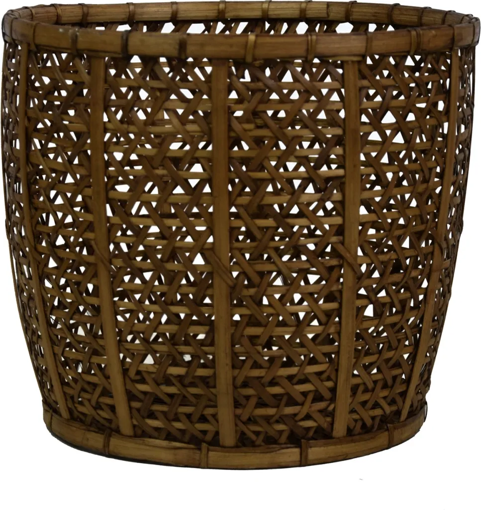 Rangement papier pour bureau design - Corbeille naturelle en rotin