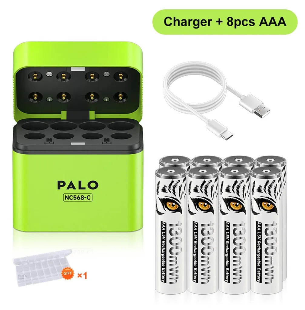 Station de charge multiple pour 8 piles rechargeables haute efficacité
