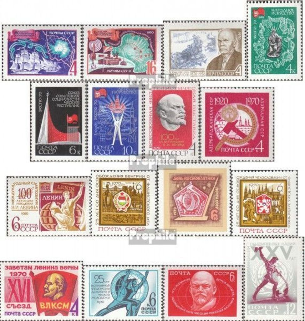 Briefmarken Sowjetunion 1970 Mi 3727-28,29,34-36,38, 3741,43,47,48,66,67,68,69,73 (kompl.Ausg.) gestempelt Entdeckung der Antarktis
