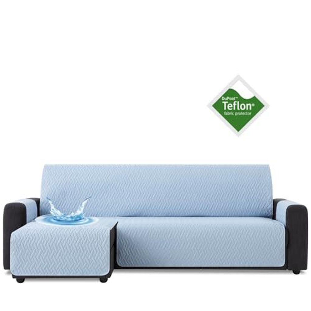 Bestcovers Teflon Wasserdichtes Sesselüberwürf Sesselschoner Schonbezug Sofabezug (Blau, 240cm Left)