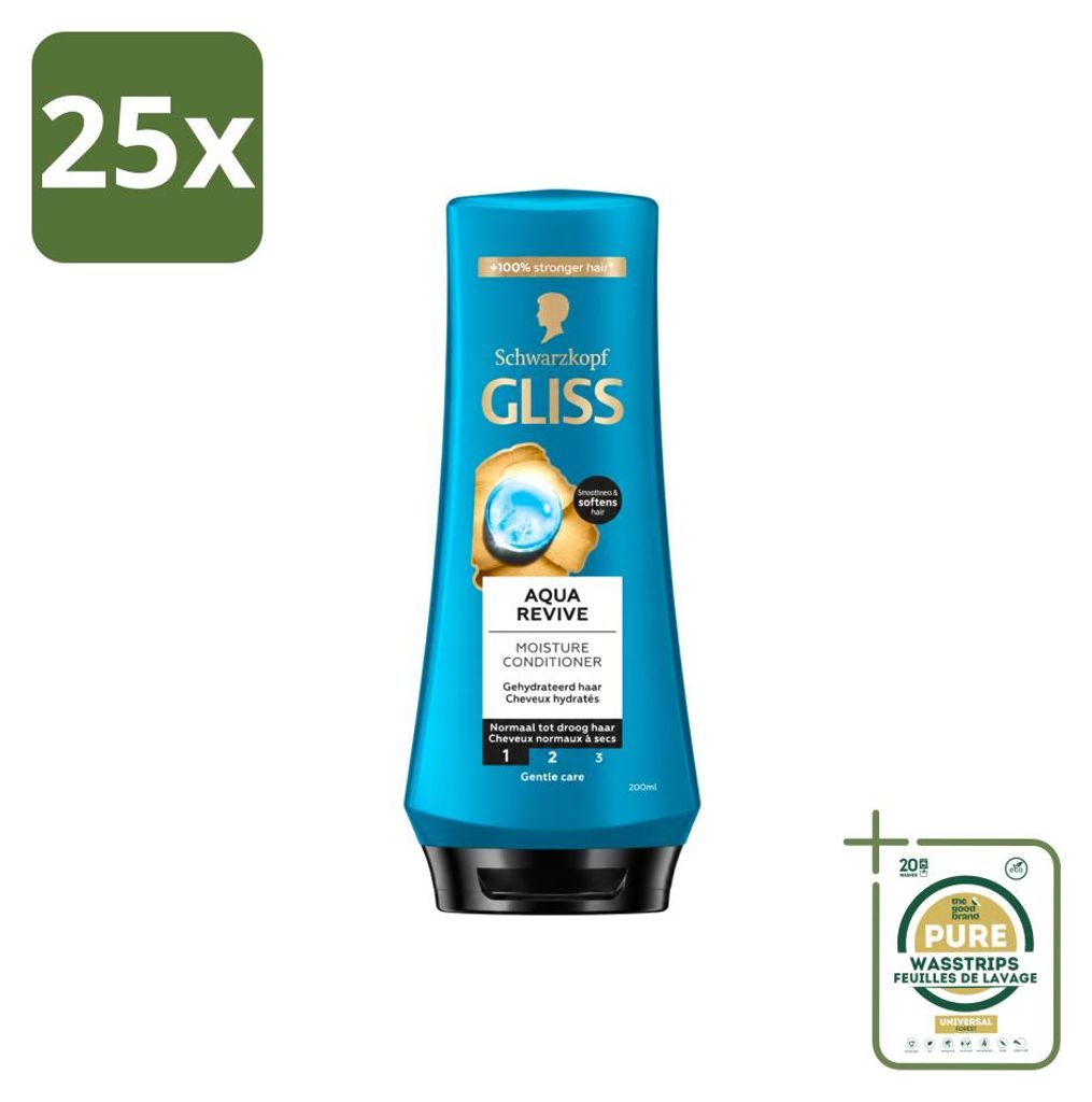 25 x Gliss Aqua Revive Conditioner - Hydratatie en frisheid Productafbeelding 
