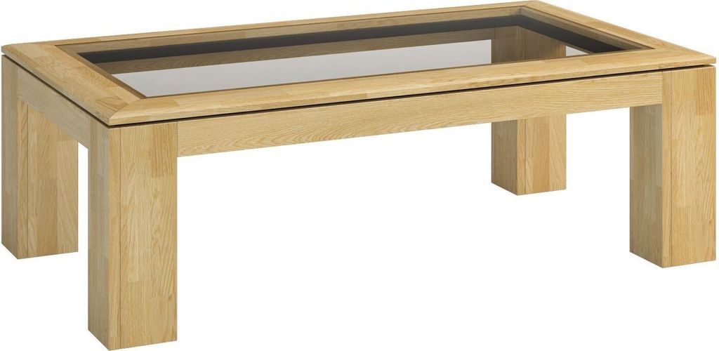 Massivholz Couchtisch Loungetisch Eiche Natur 48x120x70 cm, Wohnzimmertisch Beistelltisch Clubtisch massiv