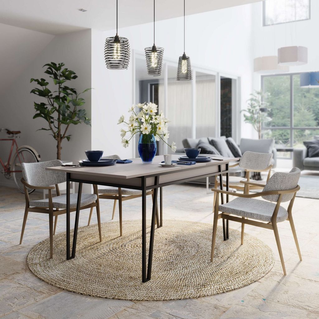 Skye Decor, Pal - Light Mocha, Leichter Mokka, Ausziehbarer Esstisch, 132 x 76 x 80 cm, 100 % MELAMINBESCHICHTETE SPANPLATTEN