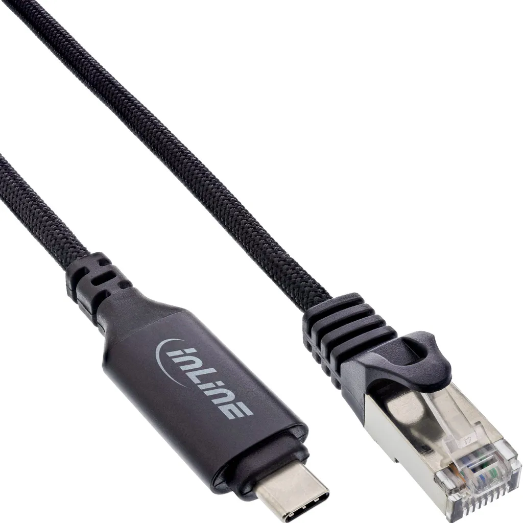 InLine 33381A Cavo Adattatore USB-C a RJ45 Gigabit Ethernet 2m per PC e Mac