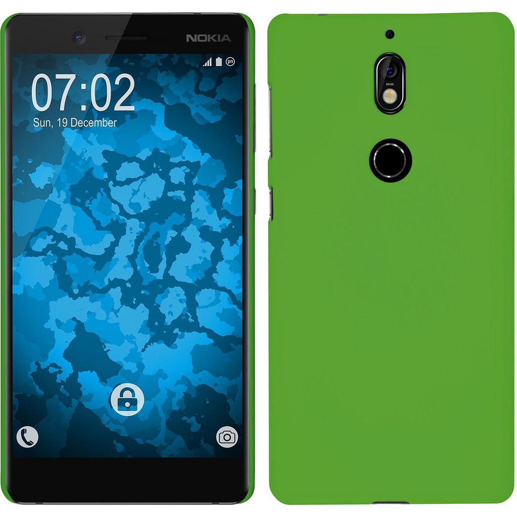 PhoneNatic Case kompatibel mit Nokia 7 - Hülle grün gummiert Hard-case Cover