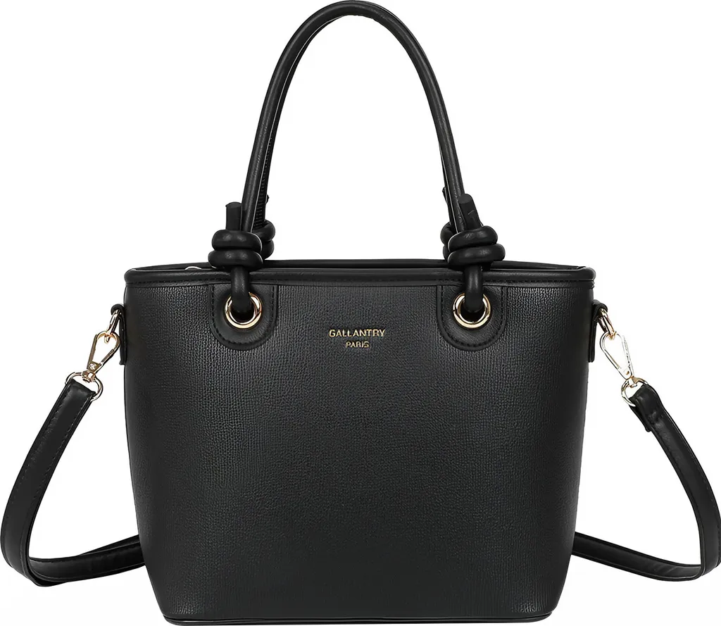 Sac shopping Gallantry noir élégant pour femme avec grande bandoulière