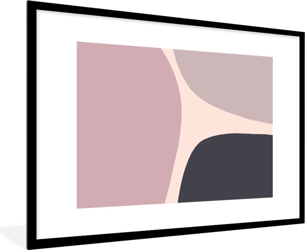MuchoWow Gerahmtes Poster Pastell - Gestaltung - Minimalismus 90x60 cm - Poster mit Schwarzem Bilderrahmen Wandposter Rahmen Foto Bilder - Wandde...