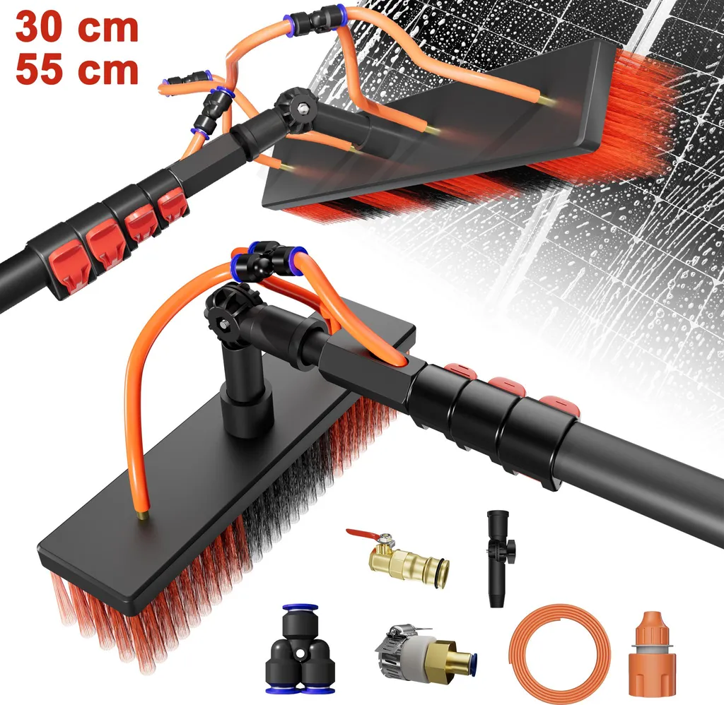 Nettoyage panneaux solaires et vitres : brosse télescopique 4,6m LZQ pro