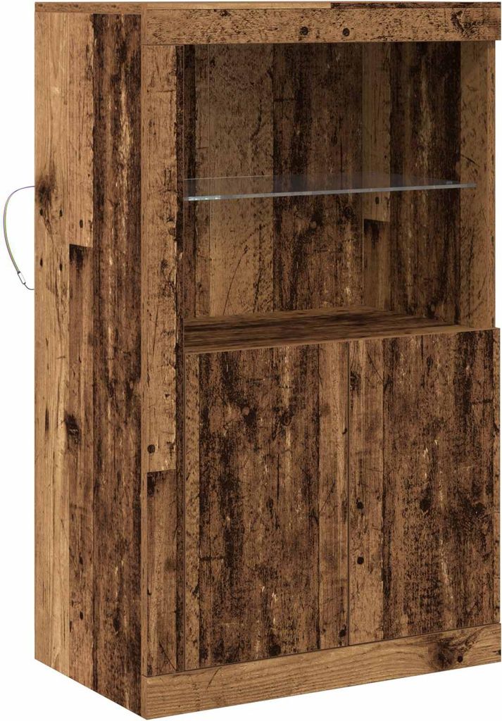 vidaXL LED-Sideboard Altholz 60,5 x 37 x 100 cm Holzwerkstoff