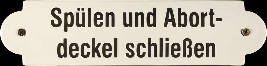 Eisenbahn Schild Spülen und Abortdeckel schließen - Toilettenschild