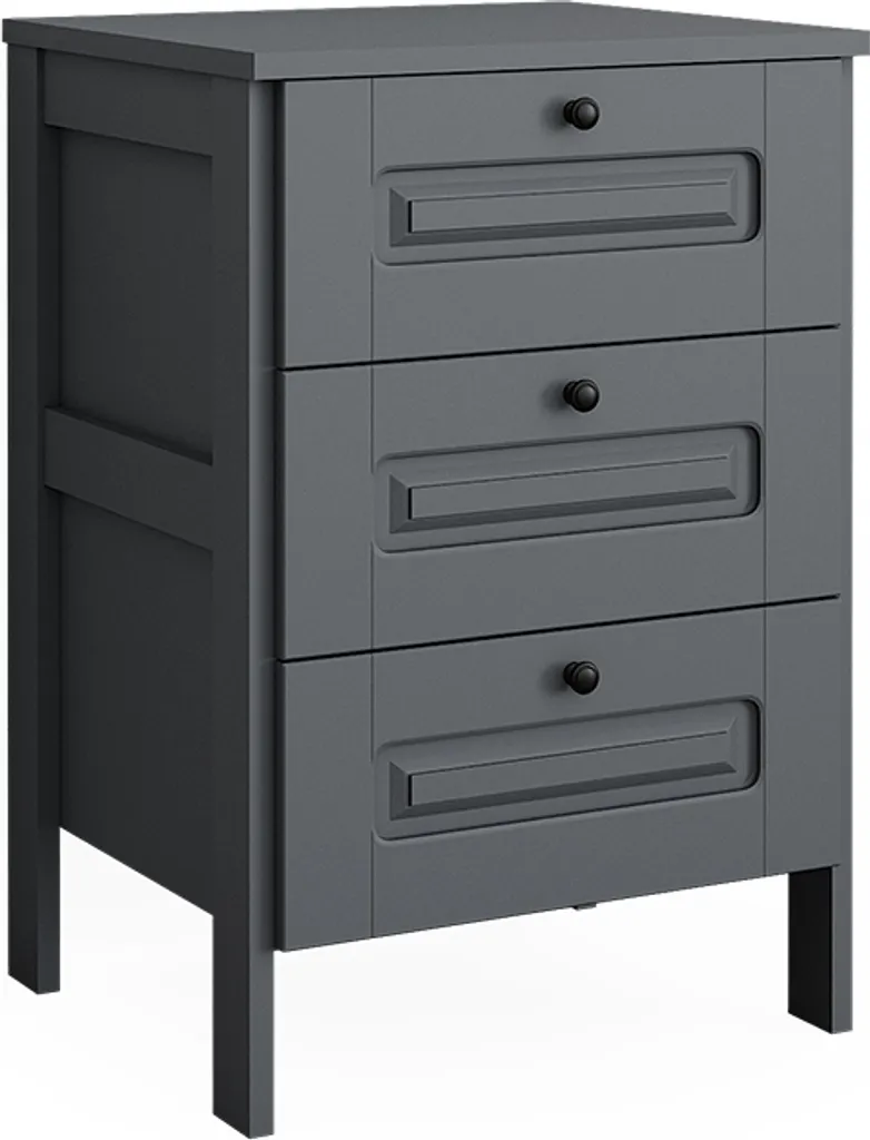 Meuble de Rangement Gris Vitalispa Ajaton - Commode de Chambre Compacte