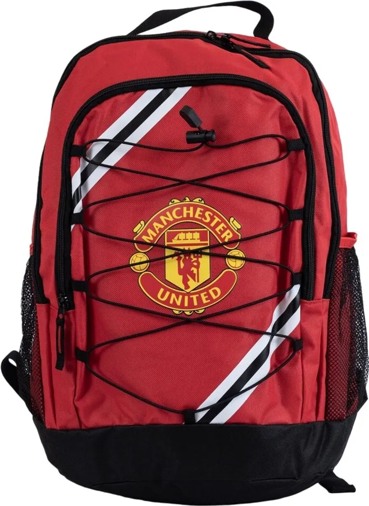 Sac à dos grand compartiment Manchester United rayé jaune et rouge