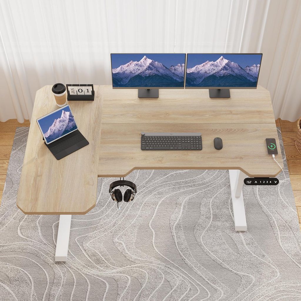 Hilodesk 150cm l förmiger elektrisch höhenverstellbar Produktbild 