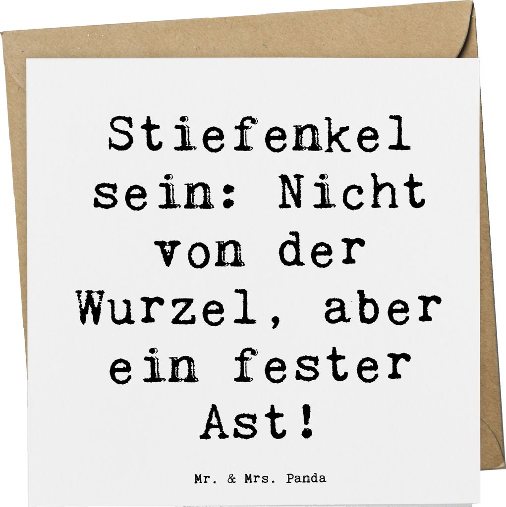 Mr. & Mrs. Panda doppelkarte Spruch Stiefenkel - Weiß - Geschenk, faltkarte, Familiendynamik, Familienzusammenhalt, Lächeln, Großeltern, Grußka...