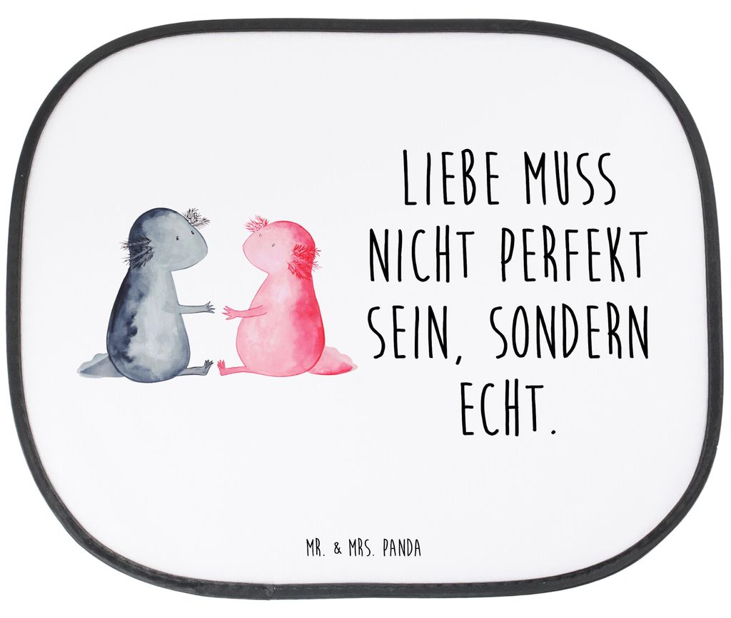 Mr. & Mrs. Panda blendschutz auto Axolotl Liebe - Weiß - Geschenk, Sonnenschutz, Valentinstag, Sonnenblende, saugnapf, für, Ehemann