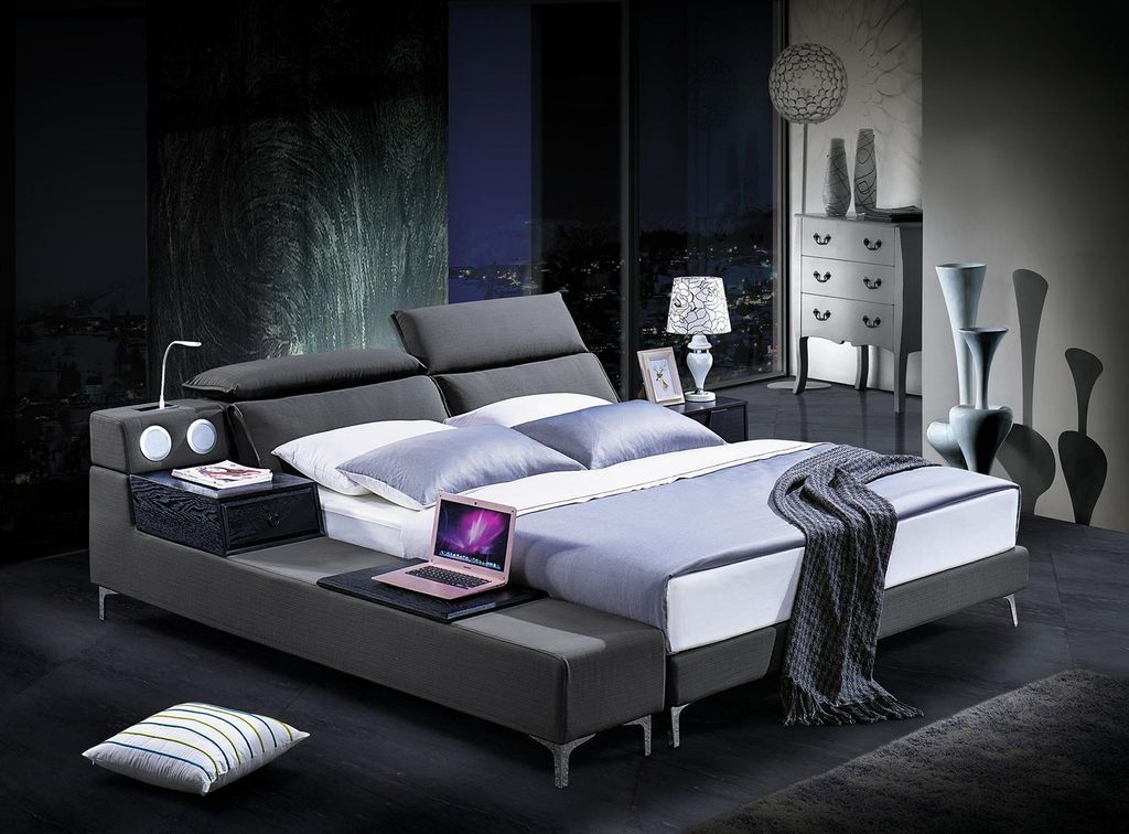 Design Doppelbett Lederbett Betten Bett Leder Polster Schlafzimmer Ehe 180x200