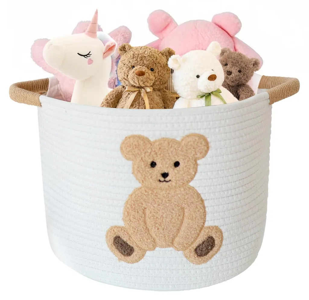 Panier pour maman et rangement table à langer, déco chambre bébé ours